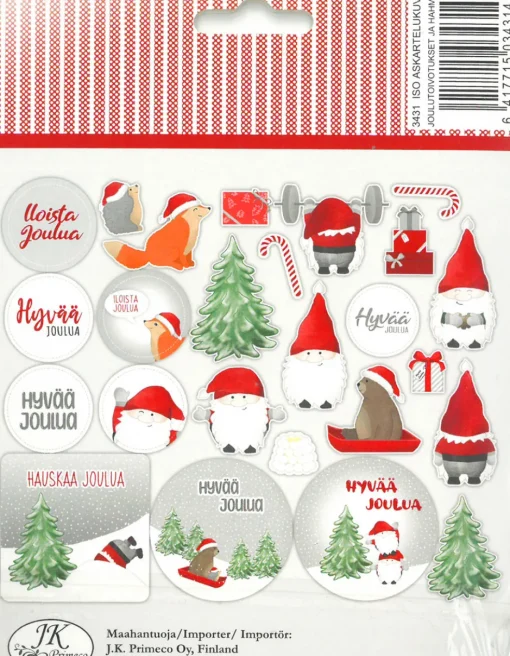 Askartelukuvio iso 25 kpl Joulutoivotukset ja hahmot