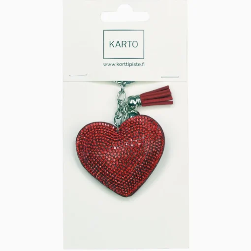 Avaimenperä Glitter Sydän punainen
