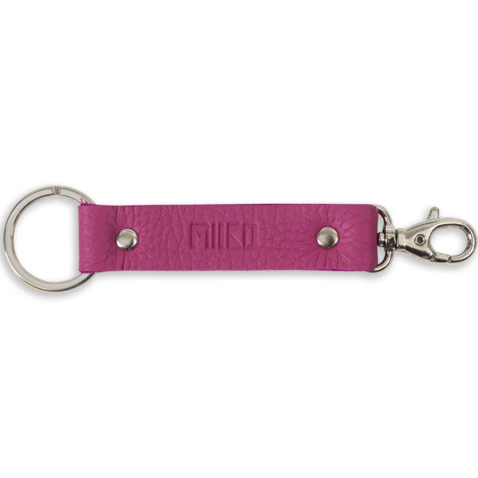 Avaimenperä Miiko pinkki hirvennahkaa 14x3 cm