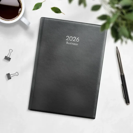 Business musta muovikansi parikierresidottu 2026