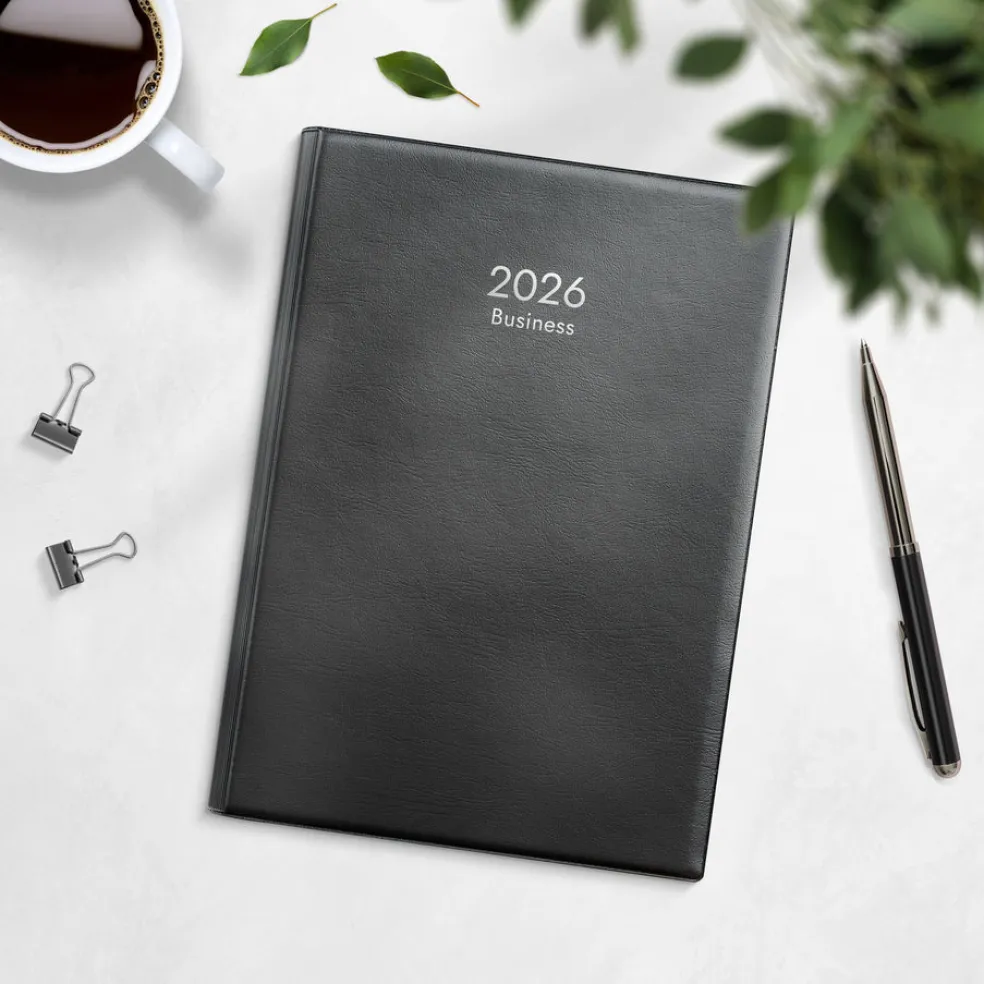 Business musta muovikansi parikierresidottu 2026