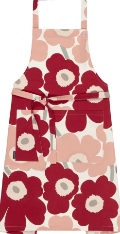 Esiliina Marimekko Pieni Unikko, puuvilla, roosa, harmaa