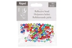 Helmi heijastava 6mm/100 kpl värilliset