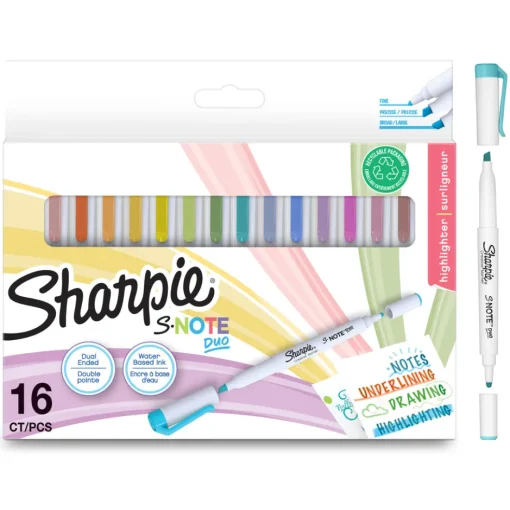 Huopakynä 16 kpl Sharpie S-Note Duo