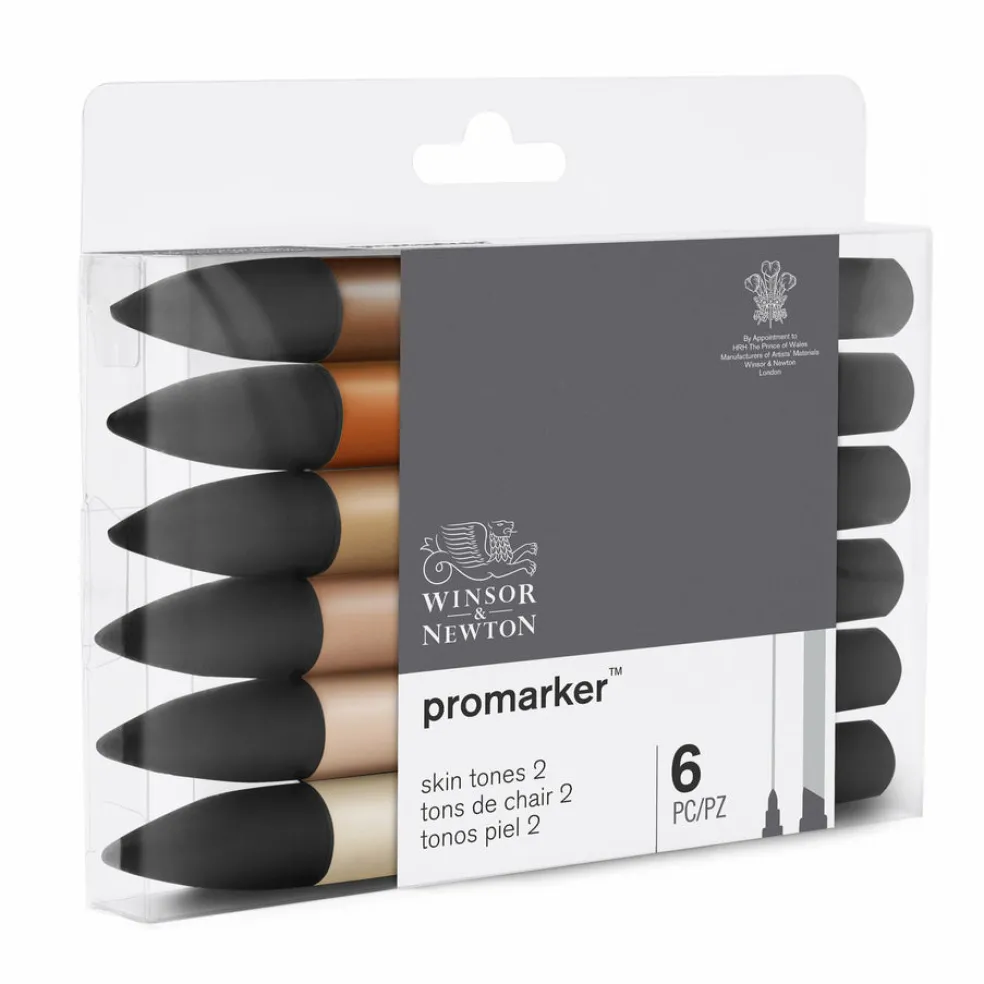 Huopakynä Promarker 6 väriä Skintones 2