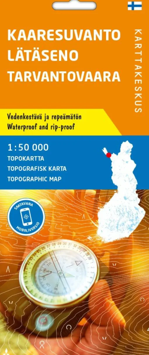 Kaaresuvanto Lätäseno Tarvantovaara, Topokartta 1:50 000