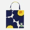 Kassi Marimekko Unikko 60 th Anniversary 44x43cm, tummansinen-keltainen-oranssi