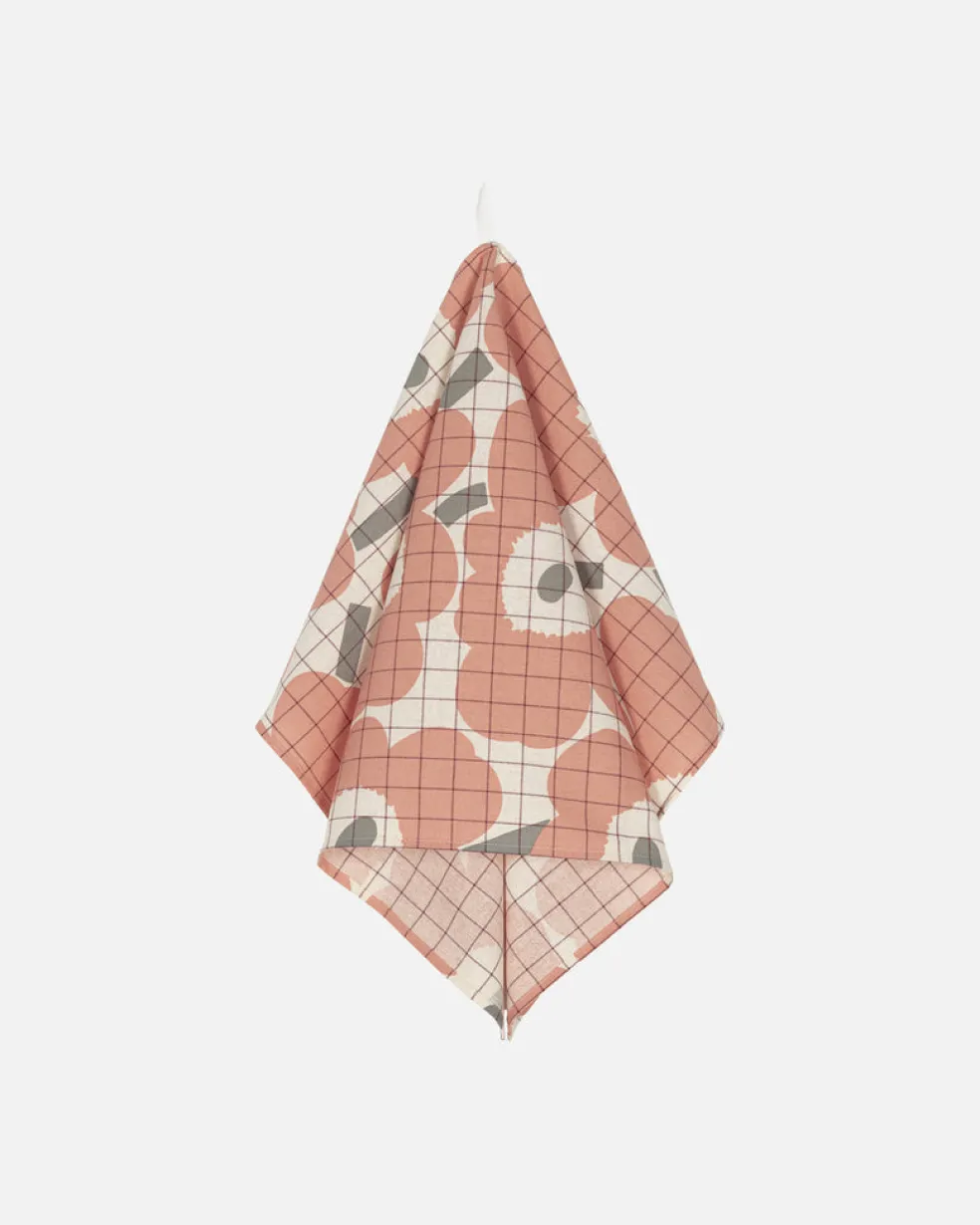Keittiöpyyhe Marimekko Pieni Unikko, puuvilla, roosa, harmaa