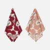 Keittiöpyyhe Marimekko Pieni Unikko, 2 kpl /setti, puuvilla, roosa, harmaa