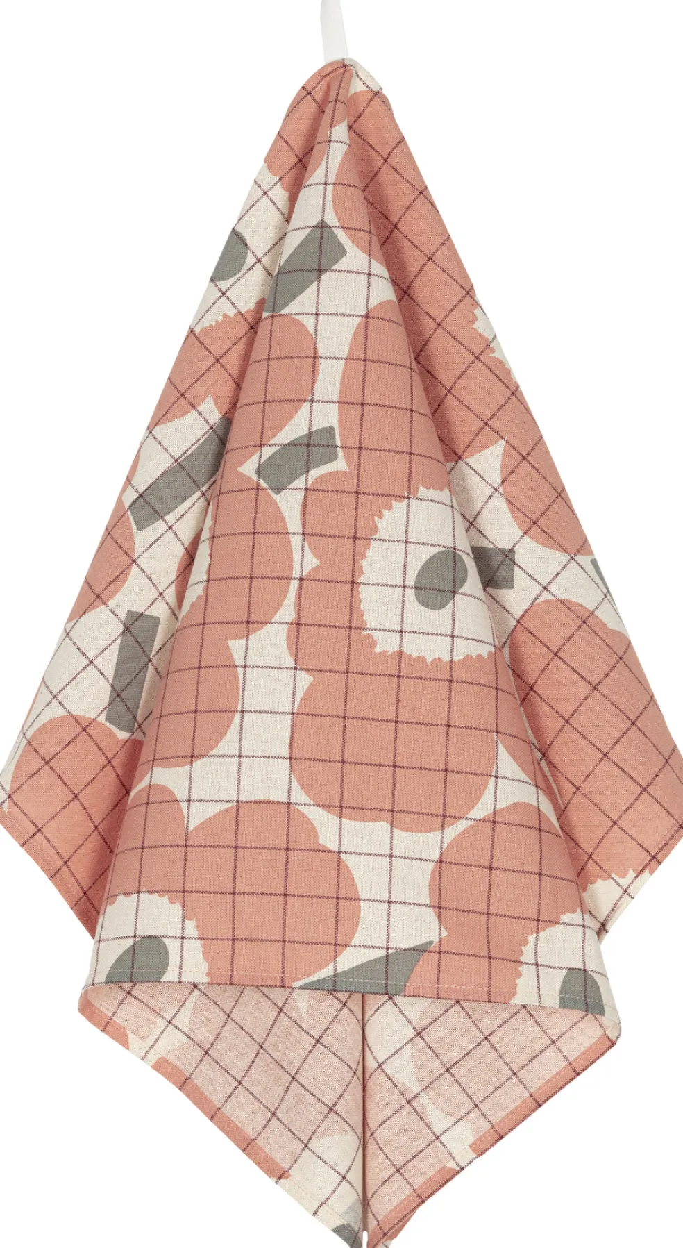 Keittiöpyyhe Marimekko Pieni Unikko, 2 kpl /setti, puuvilla, roosa, harmaa