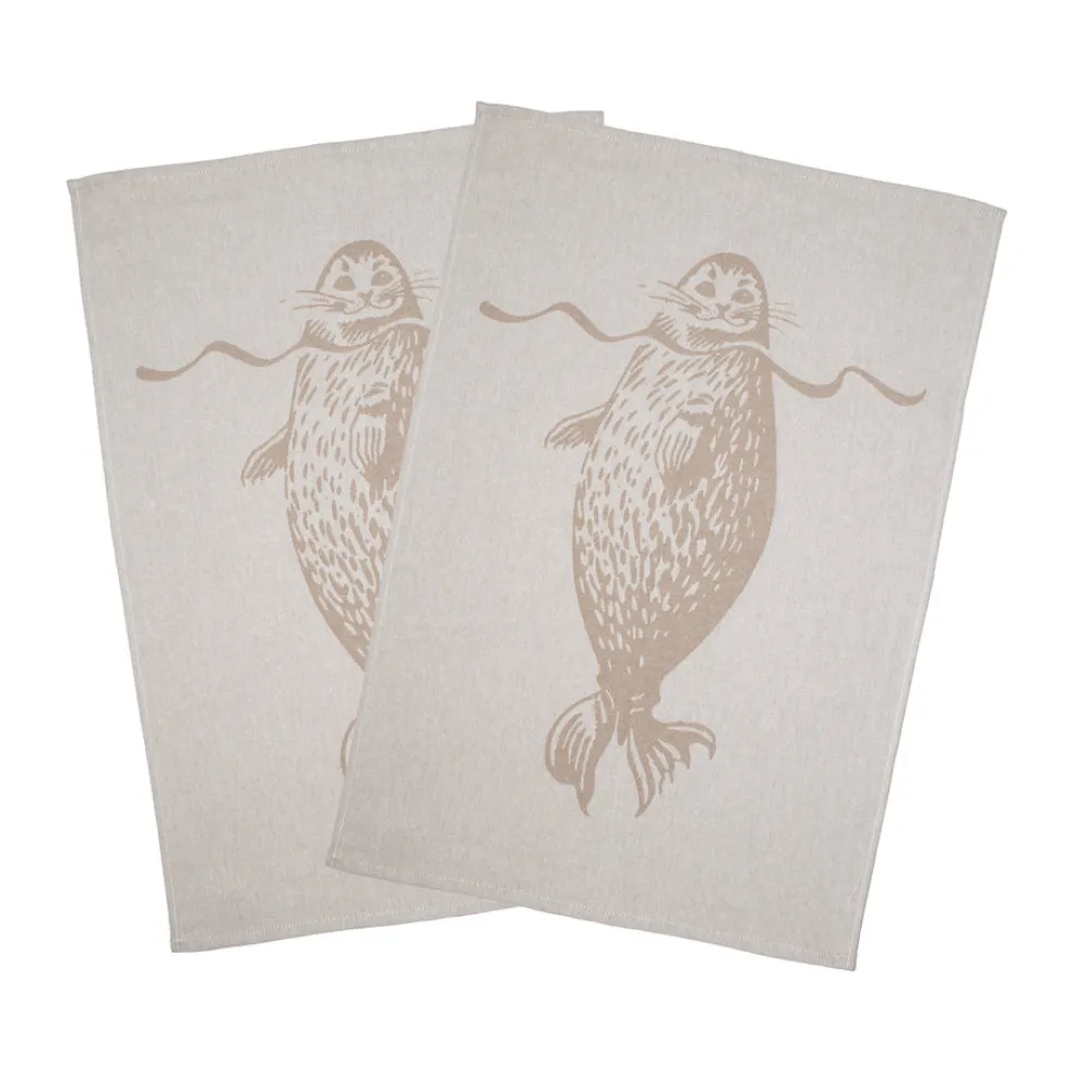 Keittiöpyyhkeet Suomen Luonnonsuojeluliitto Retrologo hiekka