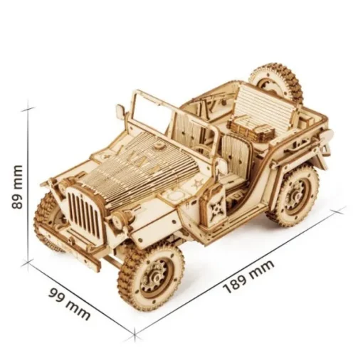 Koottava puinen pienoismalli Army Field Car