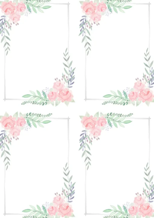Koristetaustapaperi A4/5 Flora kulmat