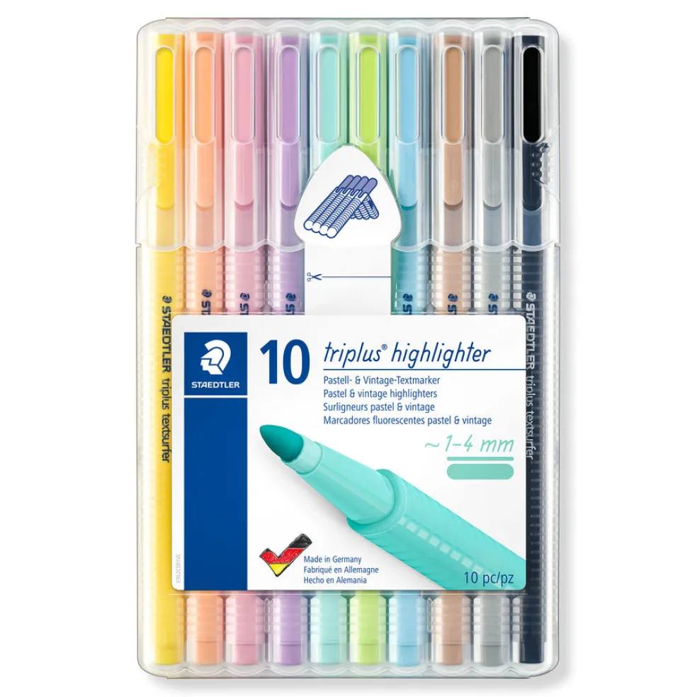 Korostuskynä 10 kpl Staedtler triplus textsurfer pastellivärit