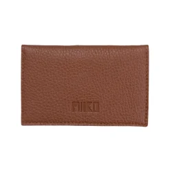 Korttikukkaro nepparilla Miiko hirvennahkaa, ruskea 12x7,5cm