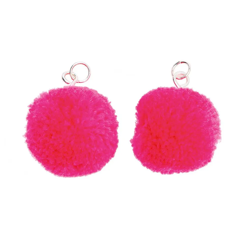 Korutarvike pompons 2 kpl neonpinkki Rico Design