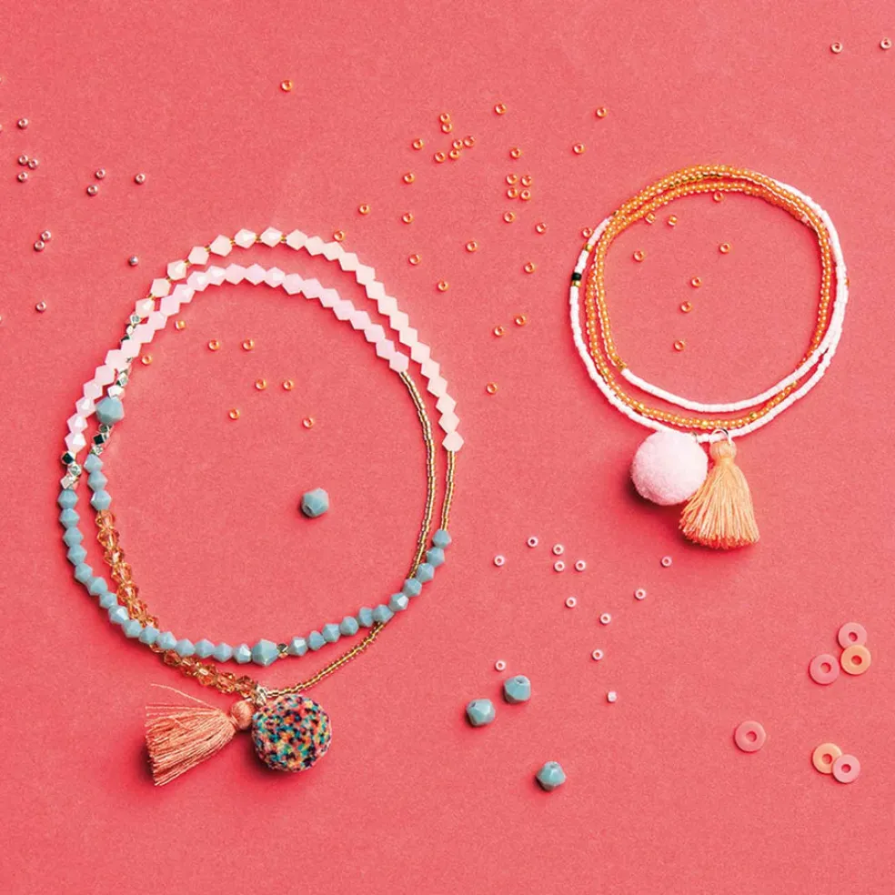 Korutarvike pompons 2 kpl neonpinkki Rico Design