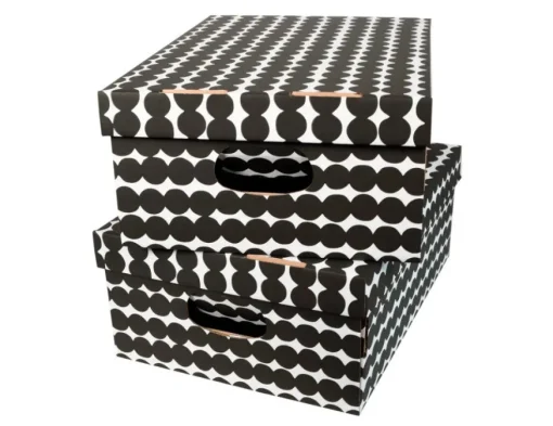 Kotilaatikko Räsymatto musta 40x29x15,5 cm, 2kpl