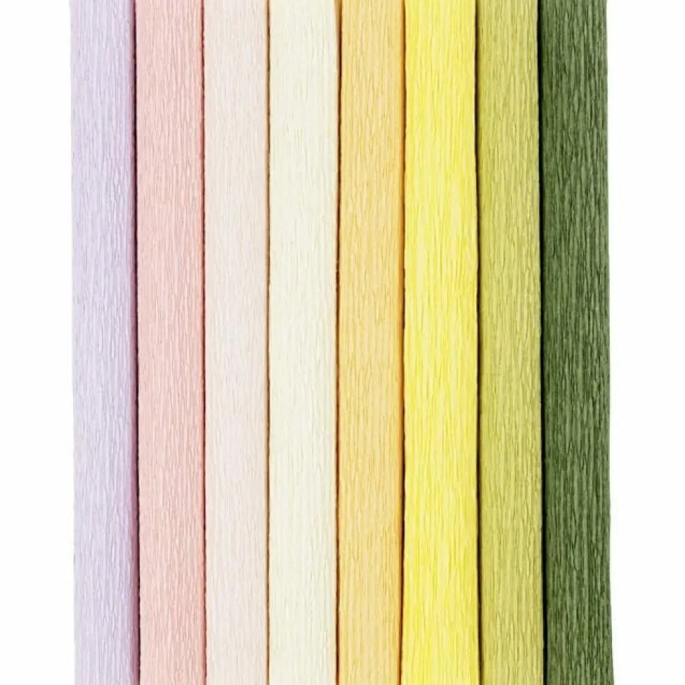 Kreppipaperilajitelma pastellit 26 x 60cm 8 väriä