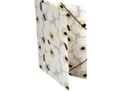 Kulmalukkokansio Marimekko A4/108K Unikko harmaamusta