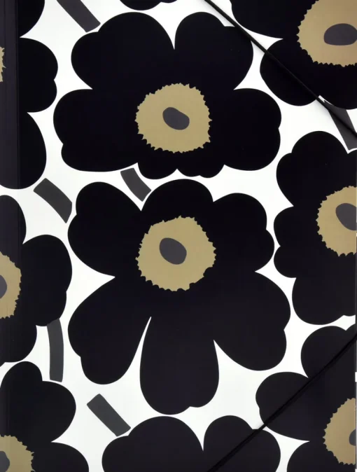 Kulmalukkokansio Marimekko A4 108K Unikko musta