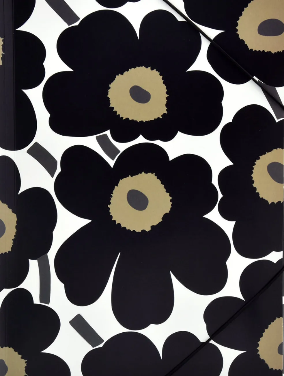 Kulmalukkokansio Marimekko A4 108K Unikko musta