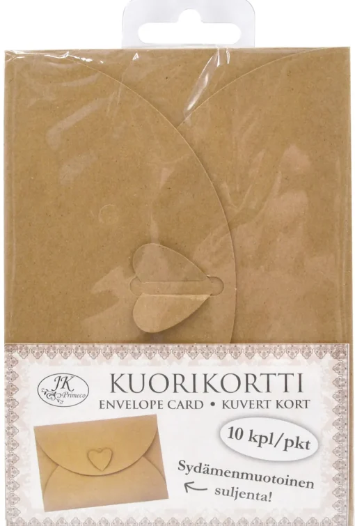 Kuorikortti 10kpl/pkt Sydän ruskea