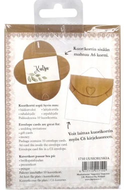 Kuorikortti 10kpl/pkt Sydän ruskea