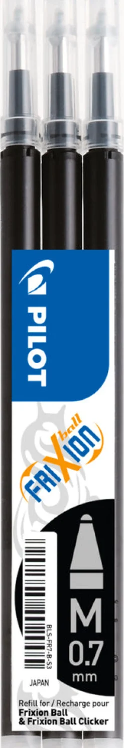 Kuulakynäsäiliö Pilot Frixion 0.7 musta 3 kpl