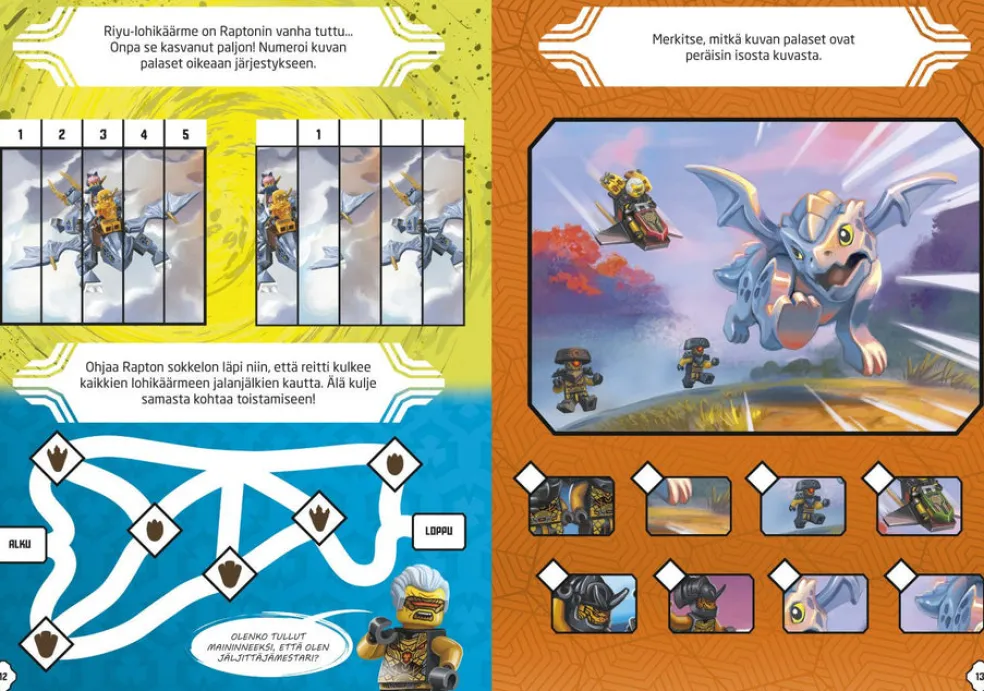 LEGO Ninjago Lohikäärmeet kiikkiin! puuhakirja lelulla
