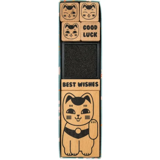 Leimasinsetti 6 kpl Lucky Cat Rico Design