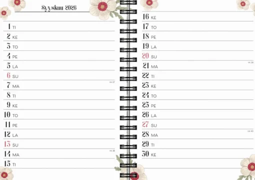 Life Planner Floral 2026