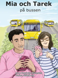 Mia och Tarek på bussen