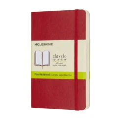 Moleskine Scarlet Red Pocket Plain Notebook Soft