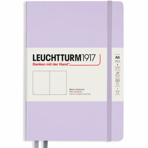 Muistikirja A5 Leuchtturm1917 Hard Plain Lilac, kovakantinen blanco