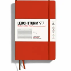 Muistikirja A5 Leuchtturm1917 Soft Fox Red ruled, pehmeäkantinen viivallinen