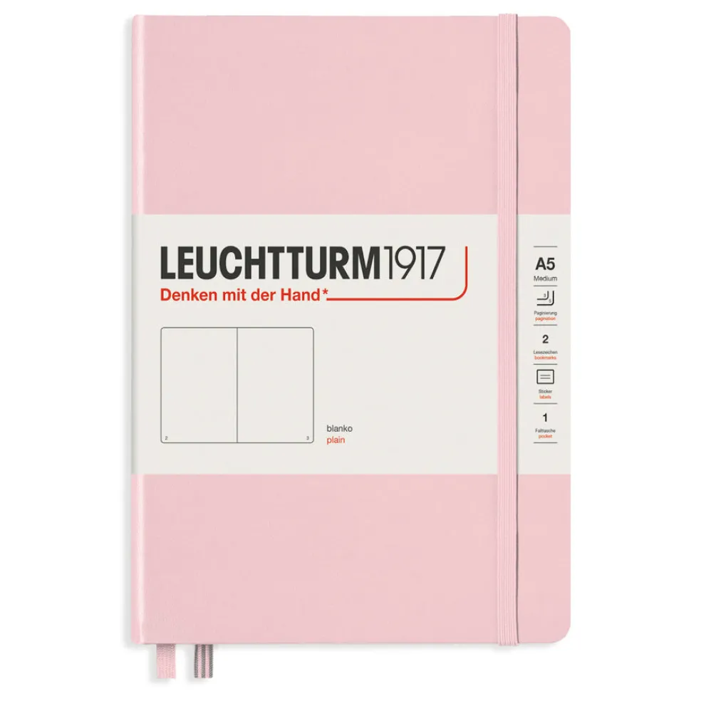 Muistikirja A5/251 sivua Leuchtturm1917 Plain Hard Powder, tyhjät sivut