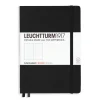 Muistikirja A5/251 sivua Leuchtturm1917 Dotted Hard Black, pistesivut
