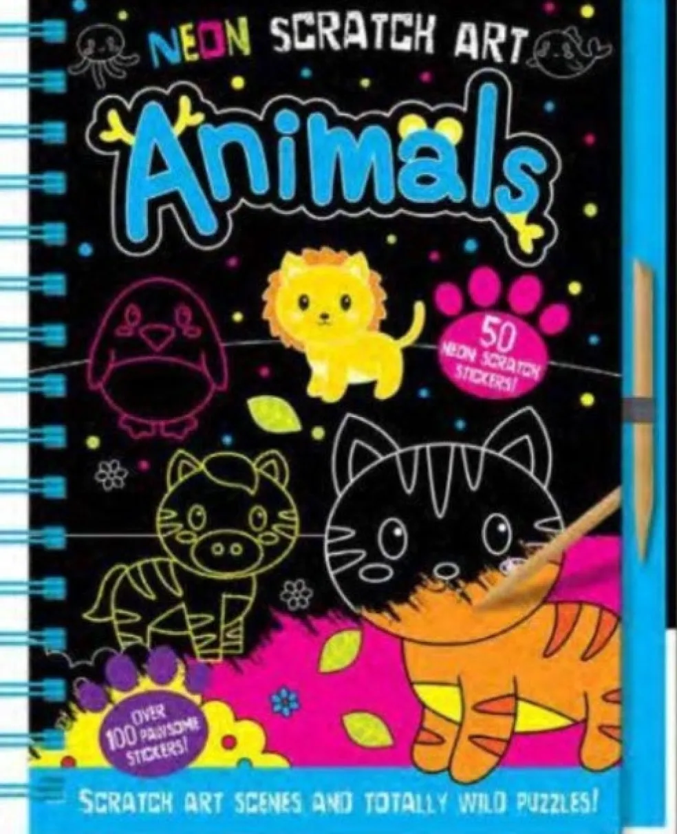 Neon Scratch Art Animals