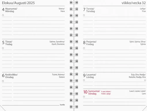 Opiskelijan kalenteri Fashionline 2025-2026 (lukuvuosikalenteri)