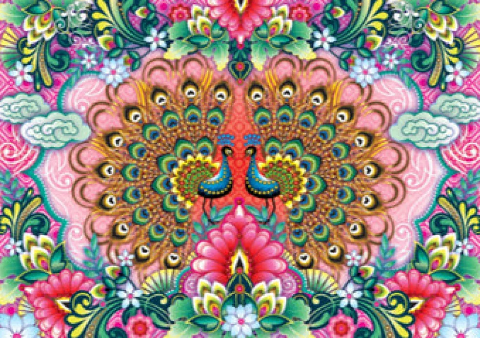 Palapeli 1500 palaa Bengal Peacocks