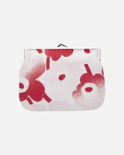 Puolikas kukkaro Marimekko Unikko Häivähdys, vaaleanpunainen-punainen