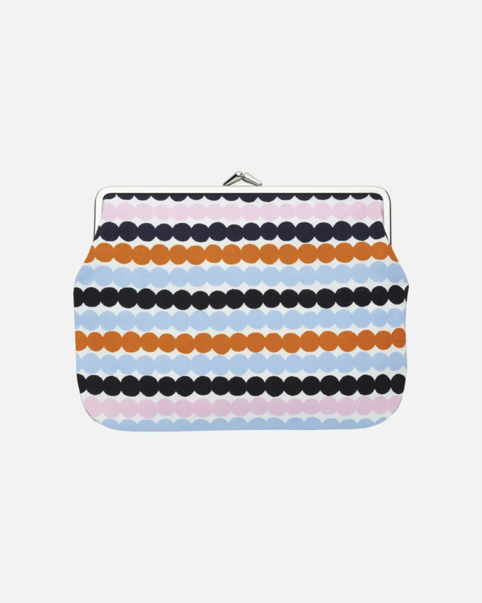 Puolikas kukkaro Marimekko Mini Räsymatto, valkoinen-vaaleankeltainen-oranssi-vaaleansininen