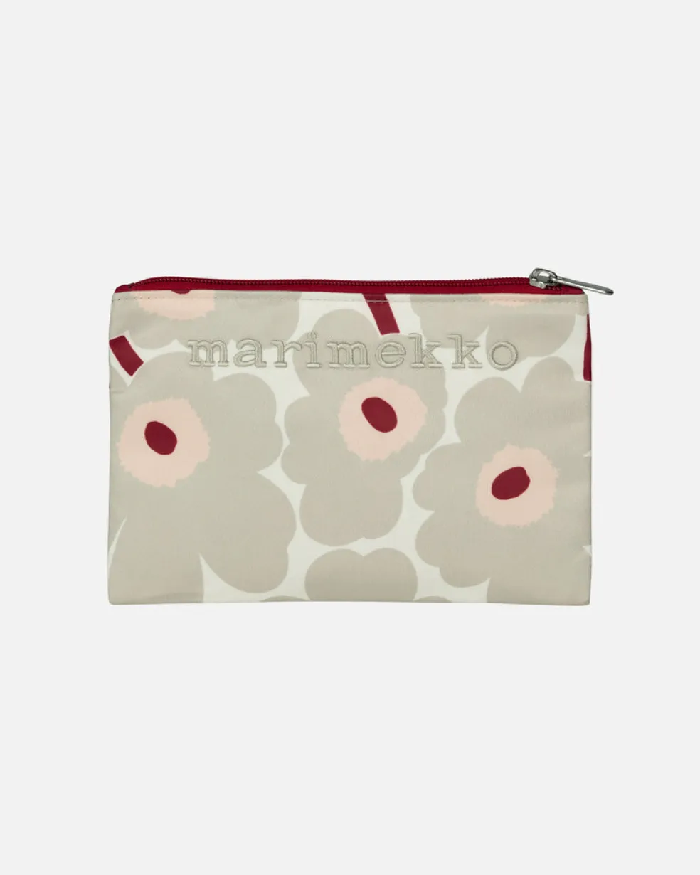 Pussukka Marimekko Kaika Mini Unikko, puuteri-harmaa-pinkki-tummankirsikka