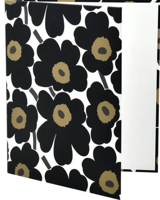 Rengaskansio Marimekko A4/4 cm mattalaminointi Unikko musta