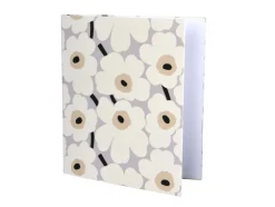 Rengaskansio Marimekko A4/3cm Unikko harmaamusta