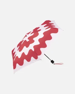 Sateenvarjo Marimekko Mini Manual Lokki, punainen-vaaleanpunainen