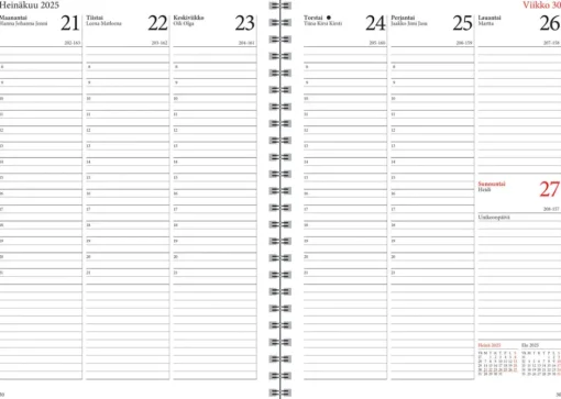 Simple A5, musta 2025-2026 (lukuvuosikalenteri)