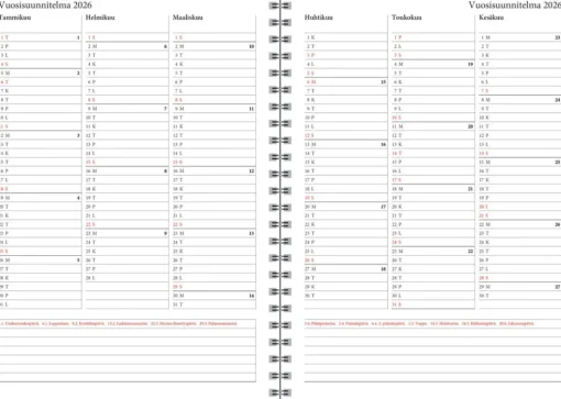 Simple A5, musta 2025-2026 (lukuvuosikalenteri)
