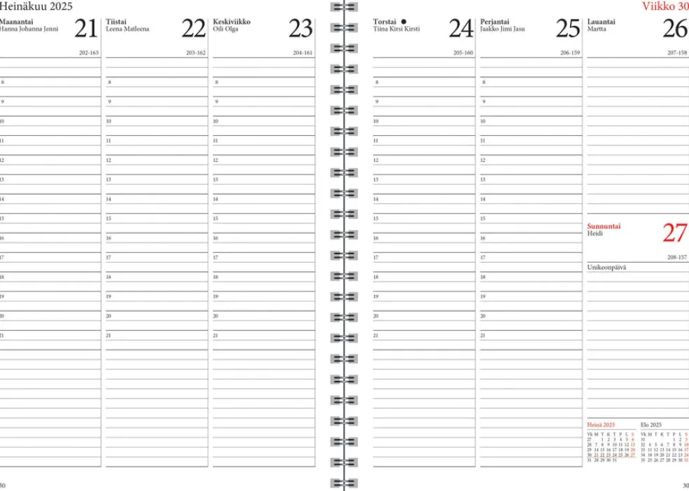 Simple A5, ruusukulta 2025-2026 (lukuvuosikalenteri)